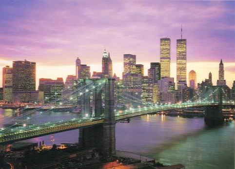 ニューヨーク、ブルックリン橋とロウアー・マンハッタン